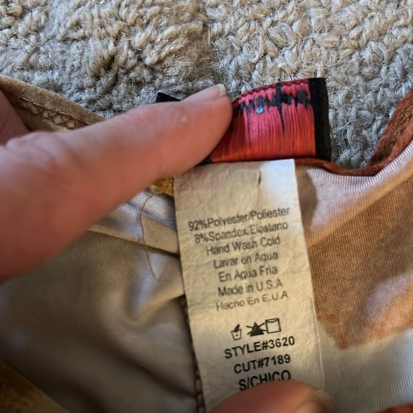 Woman’s Vintage Fashionart Cowl Neck Tank Top patchwork boho sz S - Picture 6 of 6